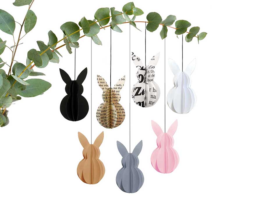 Renna Deluxe Anhänger Osterhase in Schwarz-Weiß Blitzverkäufe