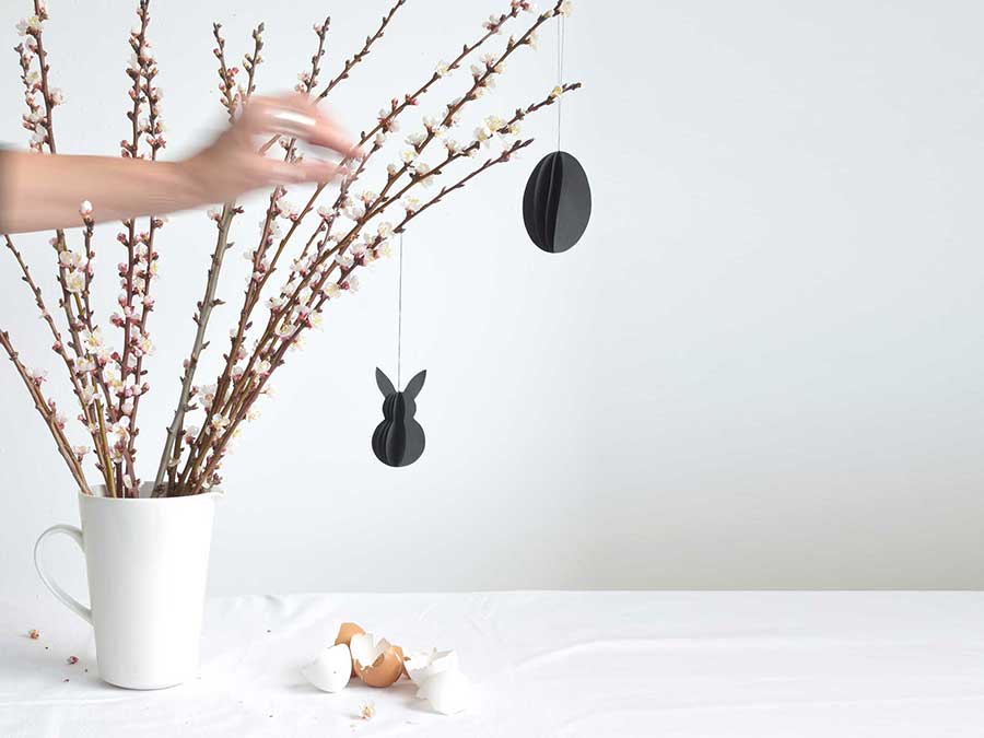 Renna Deluxe Anhänger Ostereier in schwarz weiß Kostenloser Versand