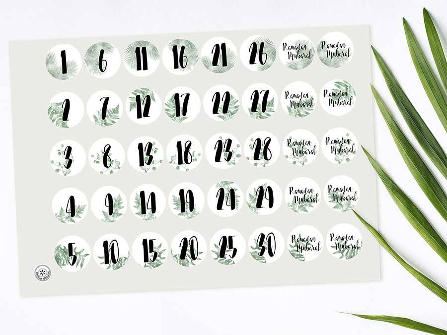 Renna Deluxe RAMADAN Kalender Zahlensticker mit schwarzen Tüten Großer Ausverkauf