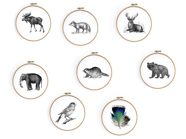 Renna Deluxe ELEFANT _ Bild im Stickrahmen Kauf eins, bekomm eins gratis
