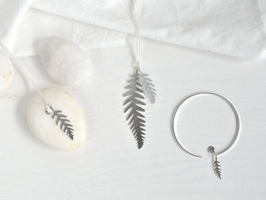 Renna Deluxe Kette mit Farn in Silber Rabatt