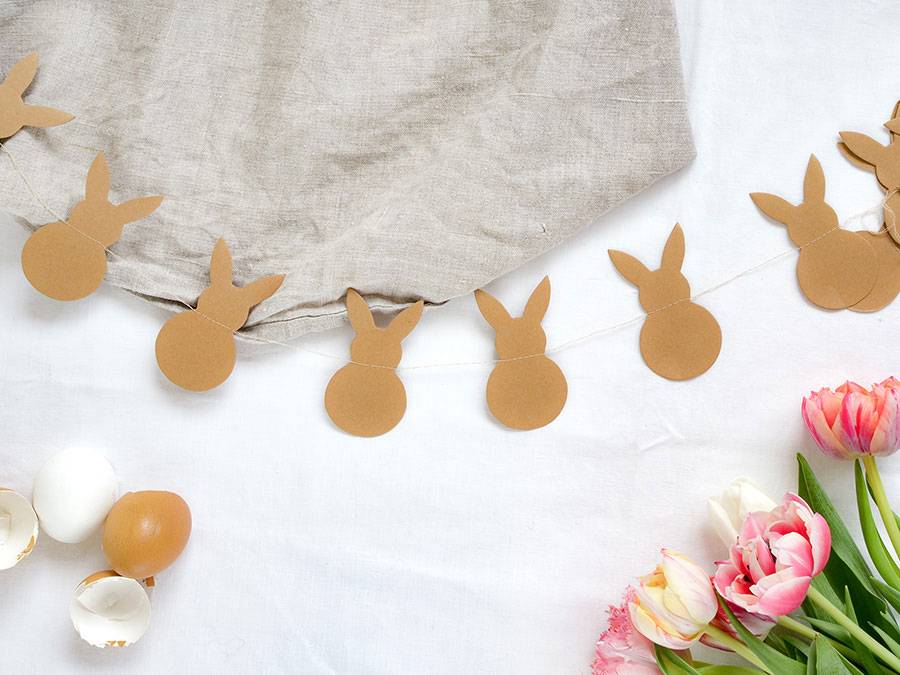 Renna Deluxe Hasen Girlande aus alten Buchseiten Weihnachtsangebot