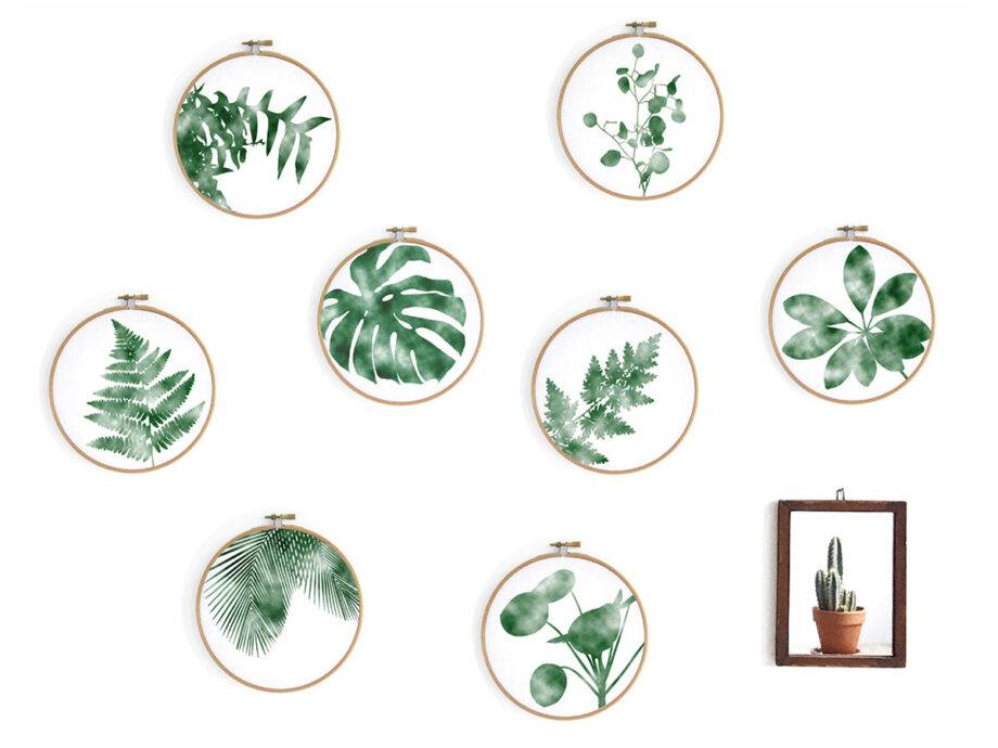 Renna Deluxe Pilea _ Bild im Stickrahmen Super Sparpreis