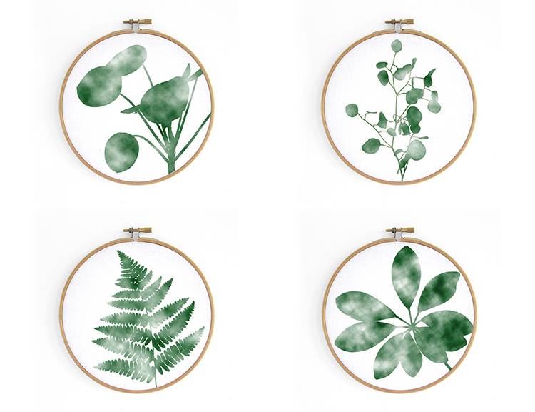 Renna Deluxe Pilea _ Bild im Stickrahmen Super Sparpreis