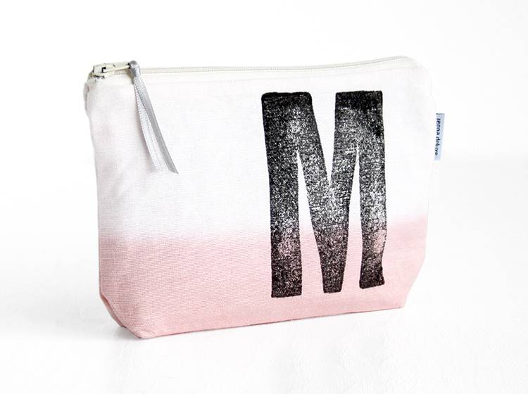Renna Deluxe Kosmetiktasche ROSA mit Monogramm personalisiert Begrenzt auf 3 Tage