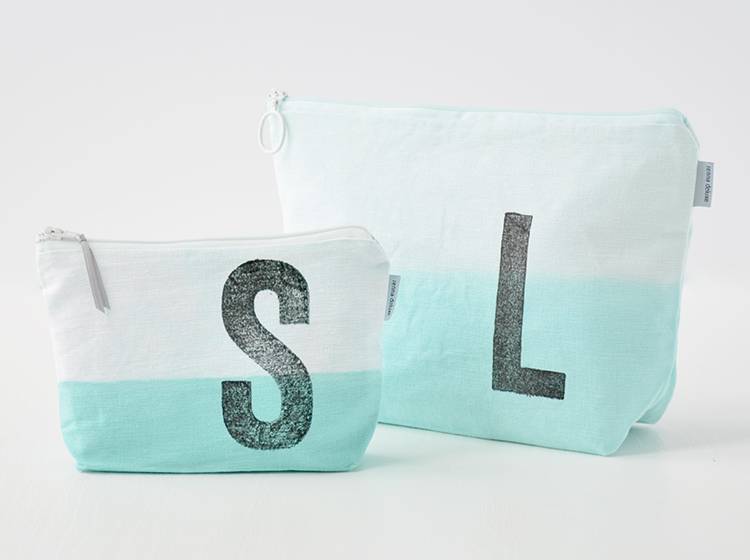 Renna Deluxe Schminktasche MINT mit Monogramm personalisiert Großer Ausverkauf