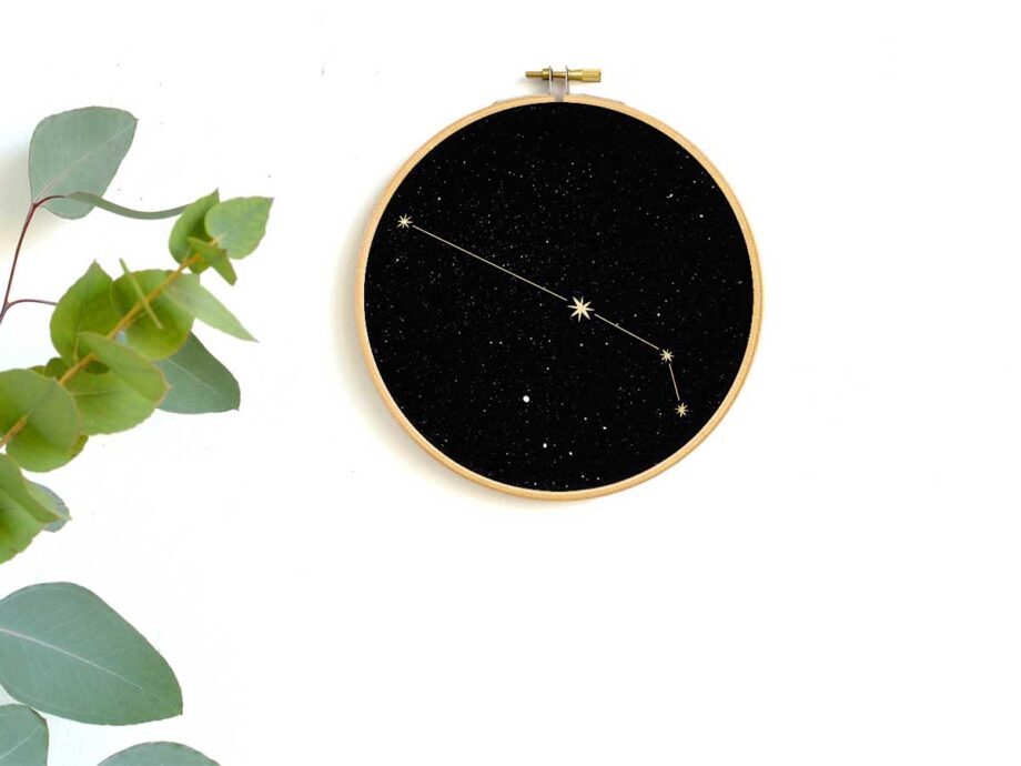 Renna Deluxe Krebs Sternzeichen Bild im Stickrahmen Kauf eins, bekomm eins gratis
