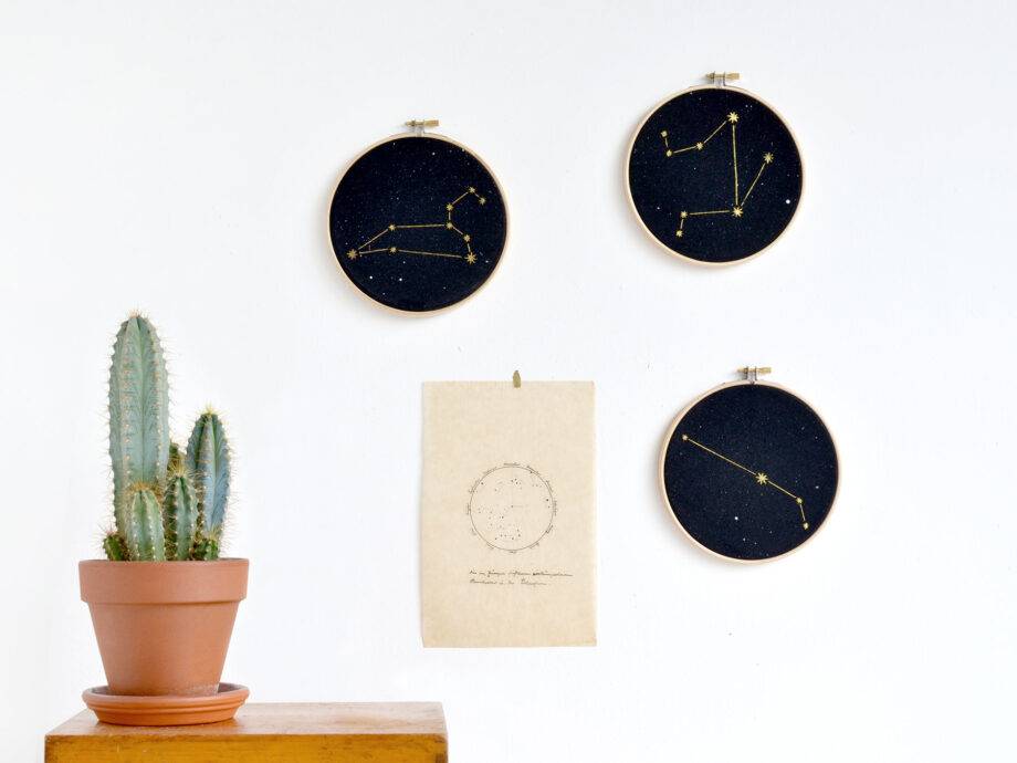 Renna Deluxe Krebs Sternzeichen Bild im Stickrahmen Kauf eins, bekomm eins gratis
