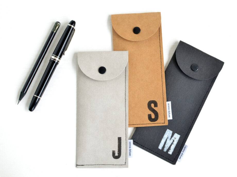 Renna Deluxe Braunes Stifteetui mit Monogramm vegan Vatertagsangebot