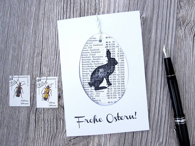 Renna Deluxe Frohe Ostern Klappkarte mit Osterei zum Anhängen Lagerräumung