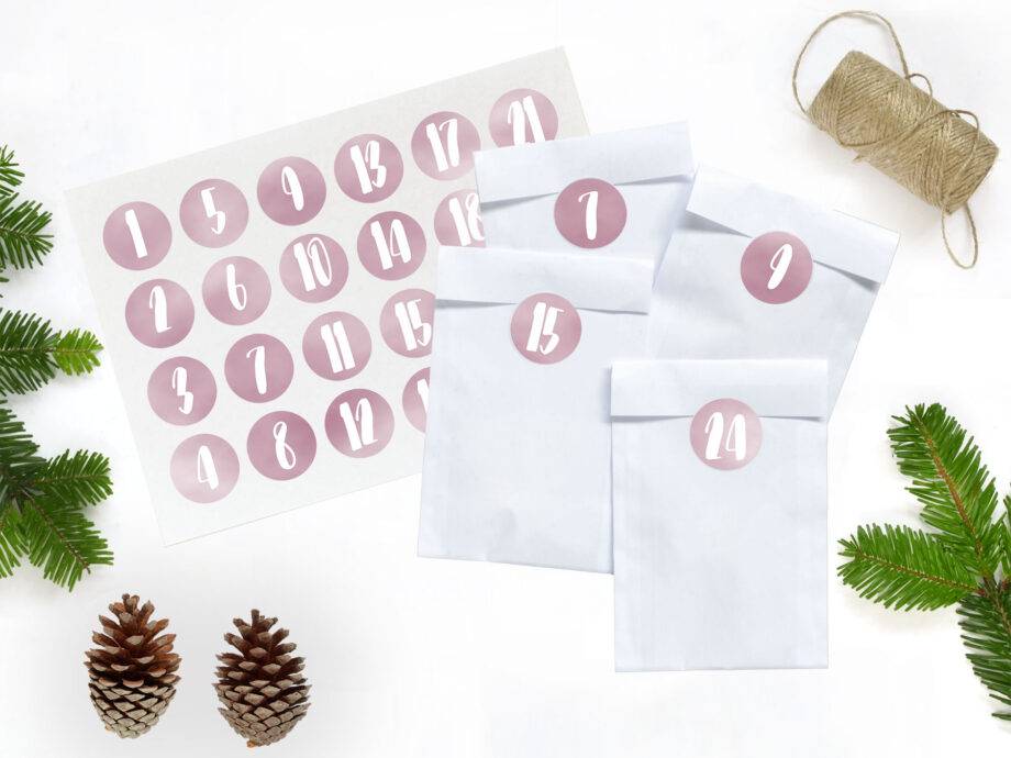 Renna Deluxe Adventskalender ROSA Handlettering Top Angebot