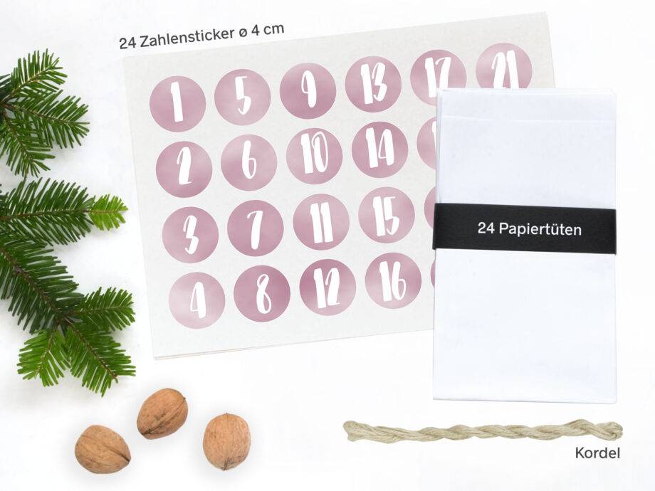 Renna Deluxe Adventskalender ROSA Handlettering Top Angebot
