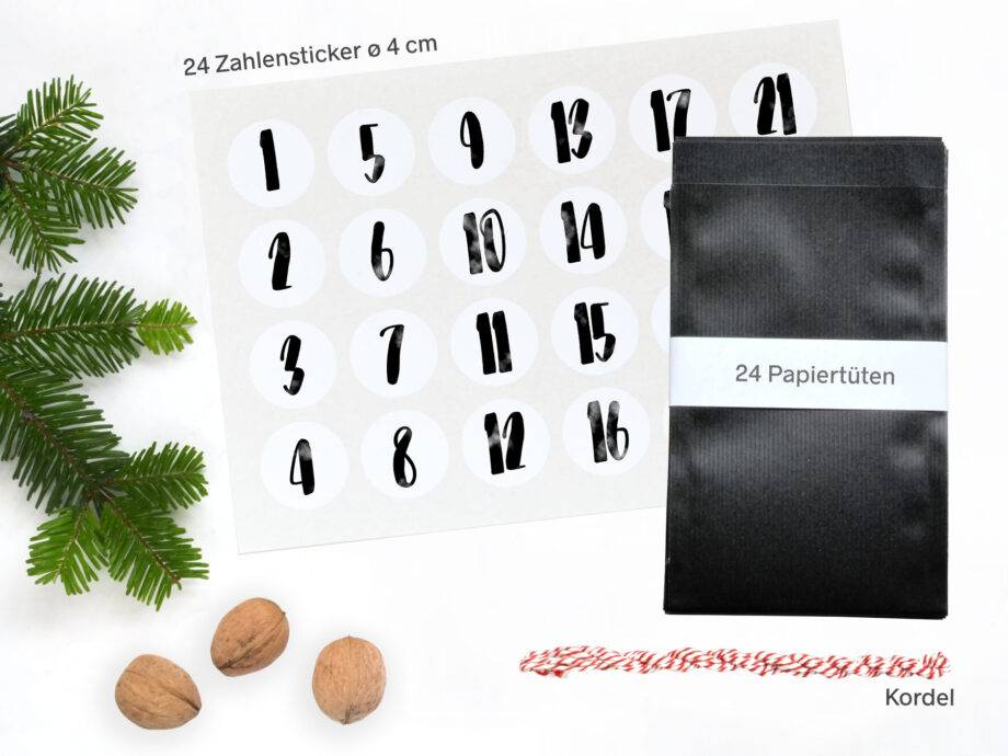 Renna Deluxe Adventskalender Schwarz mit Handlettering für Männer Kostenlose Rückgabe