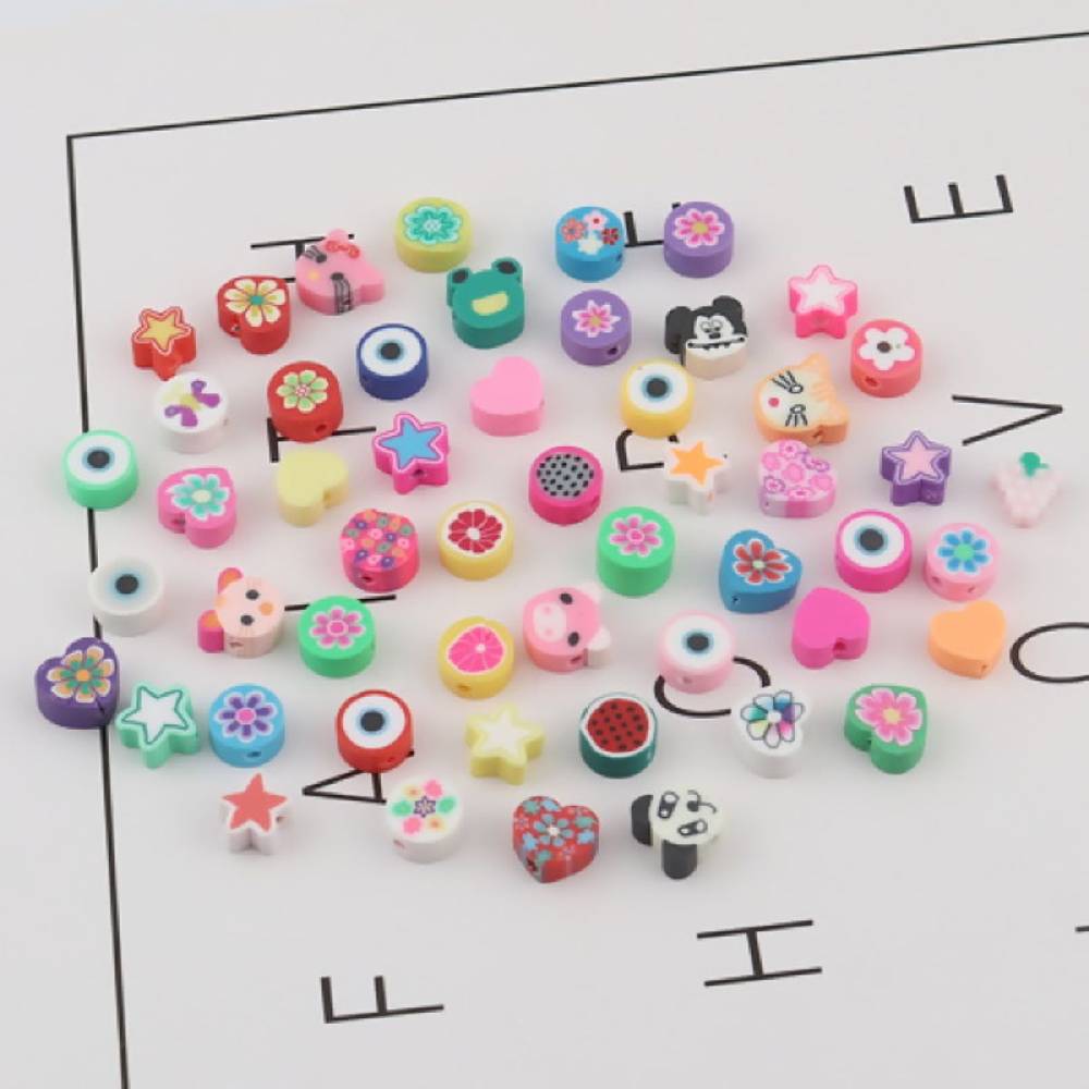 Sadingo Polymer Clay Perlen | 50 Stk., bunter Mix Zeitlich begrenztes Angebot