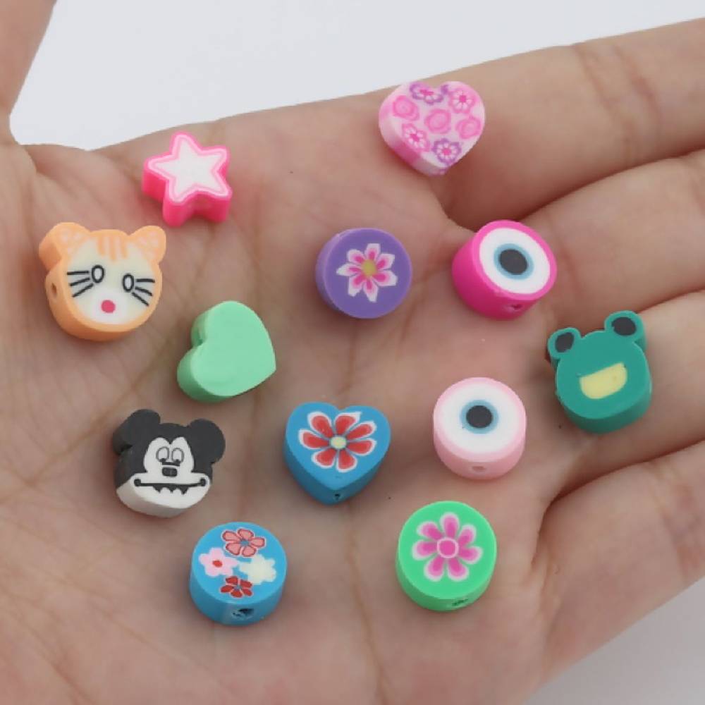 Sadingo Polymer Clay Perlen | 50 Stk., bunter Mix Zeitlich begrenztes Angebot