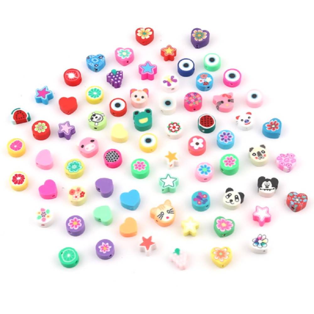 Sadingo Polymer Clay Perlen | 50 Stk., bunter Mix Zeitlich begrenztes Angebot
