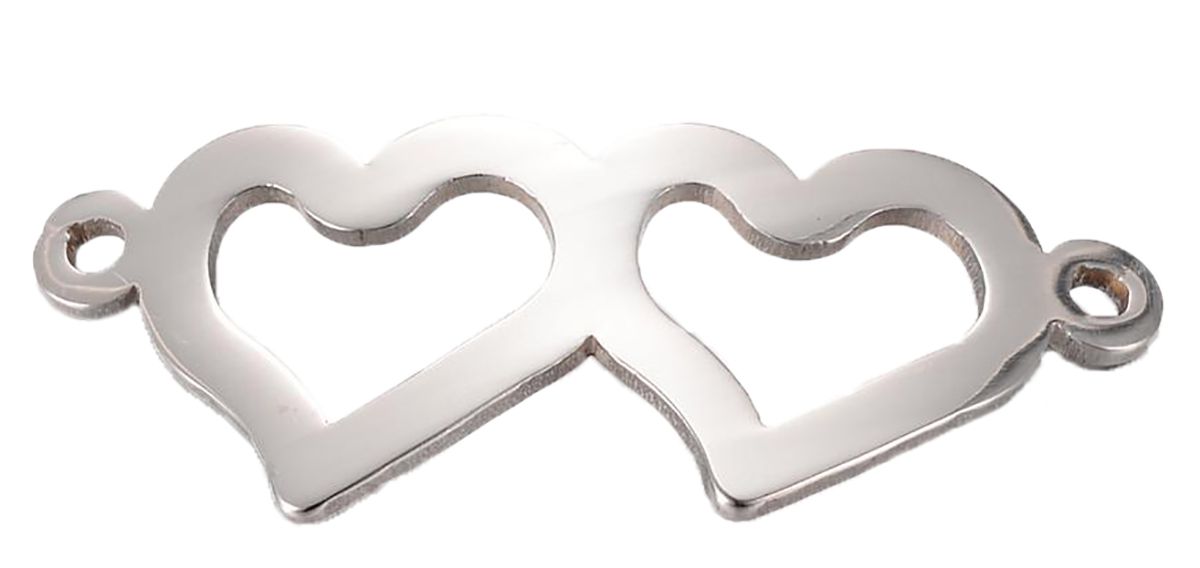 Sadingo Schmuckverbinder Herz | 10 Stück, 31,5x12,5 mm Kauf eins, bekomm eins gratis