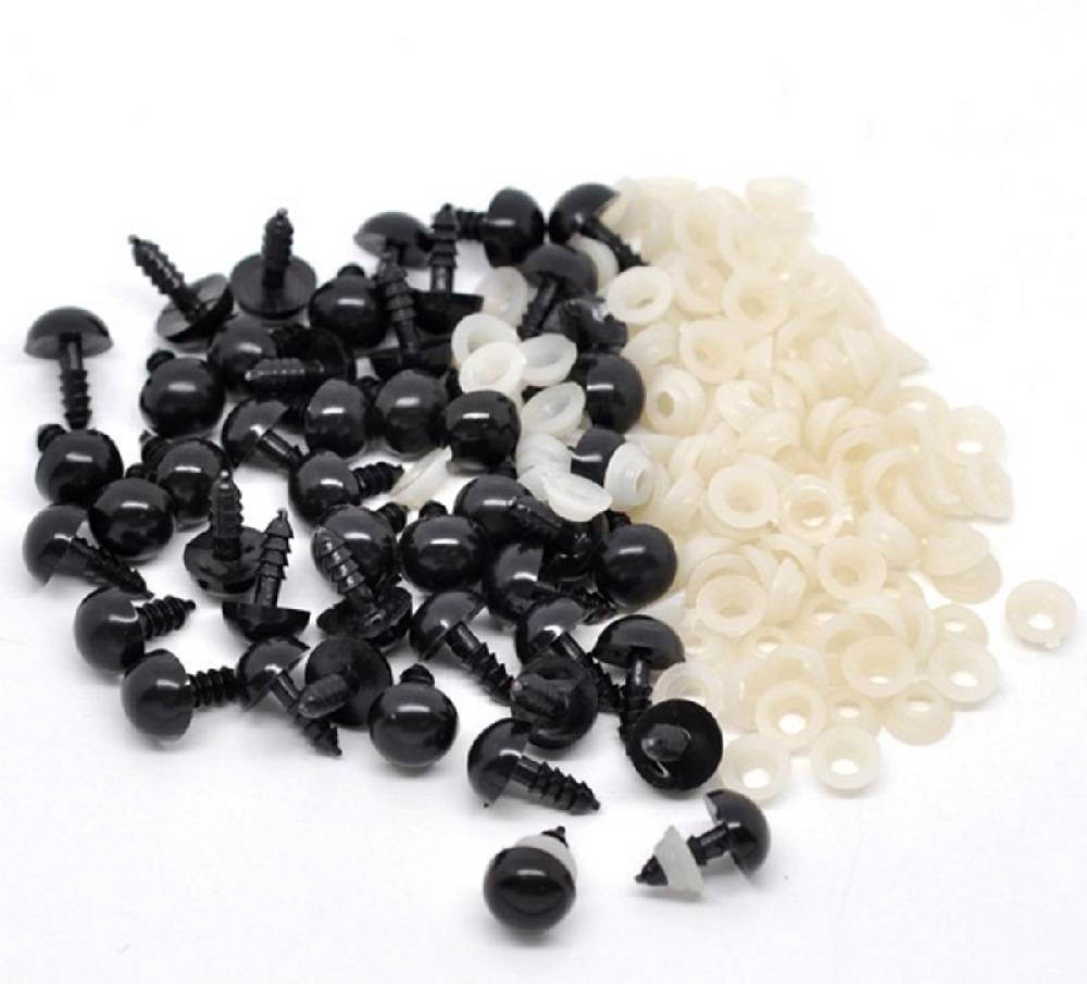 Sadingo Acryl Puppenaugen, Teddyaugen - 10 mm - 100 Stk JETZT KAUFEN