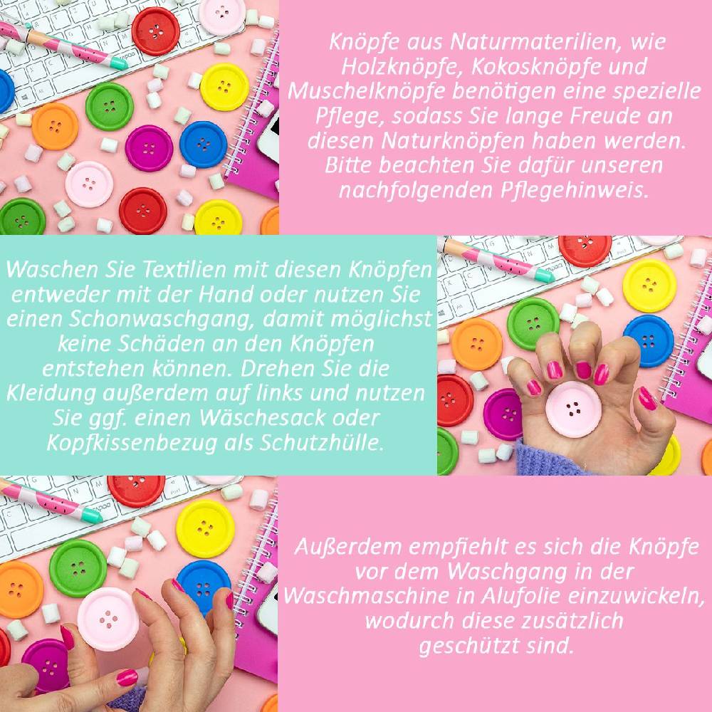 Sadingo Holzknöpfe / 50 Stk. / Ø 1,5 cm Letzter Tag