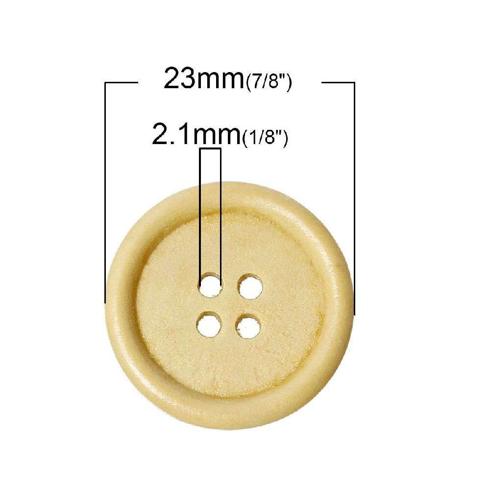 Sadingo Holzknöpfe / 50 Stk. / Ø 2,3 cm Zeitbegrenzte Promotion