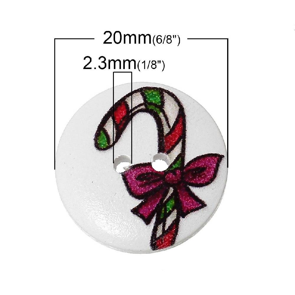 Sadingo Holzknöpfe Zuckerstangen 2 Stück, Ø 2 mm Nur noch ein Tag übrig