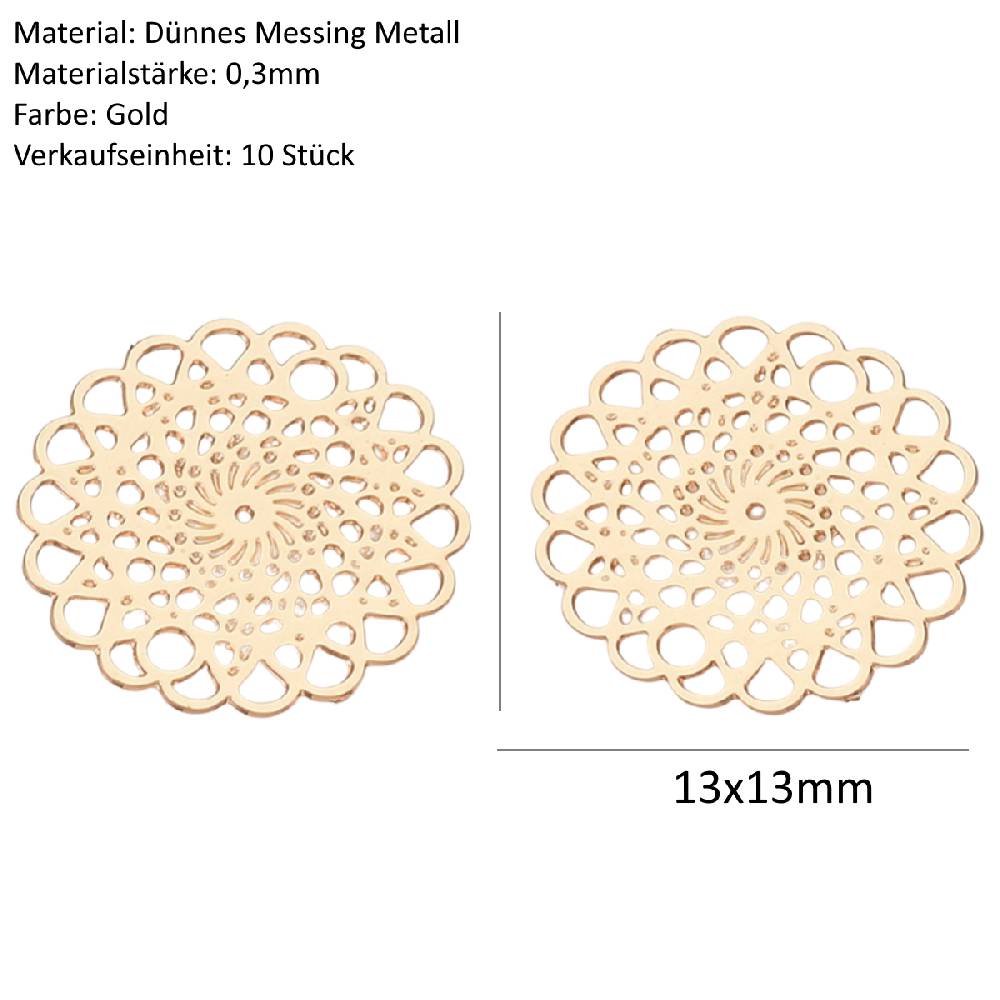 Sadingo Schmuckverbinder Blume des Lebens | 10 Stück, 13mm Fabrikverkauf