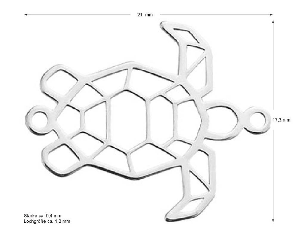 Sadingo Schmuckverbinder Schildkröte | 17,4 x 21 mm Versandkostenfrei