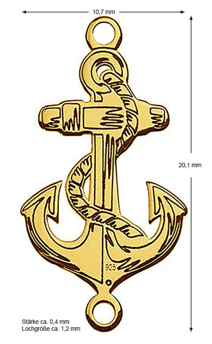 Sadingo Schmuckverbinder Anker | 20,1 x 10,7 mm Begrenztes Angebot