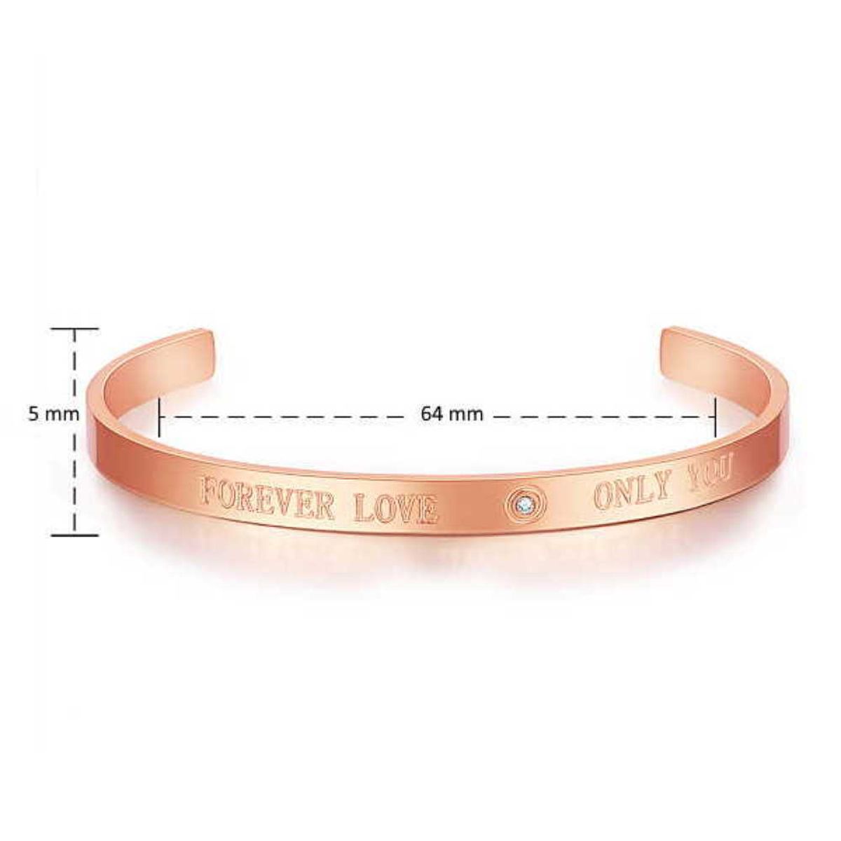 Sadingo Edelstahlarmreif mit Gravur | "Forever Love - Only You" Saisonschlussverkauf