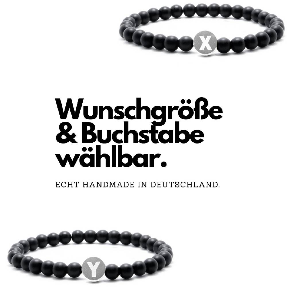 Sadingo Partnerarmband-Set aus schwarzen Natursteinperlen Black Friday