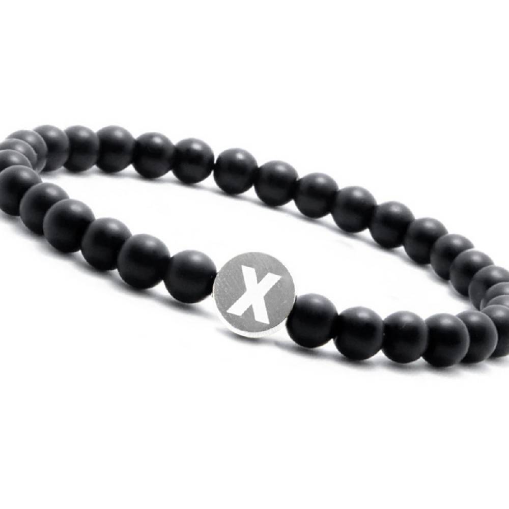 Sadingo Partnerarmband-Set aus schwarzen Natursteinperlen Black Friday