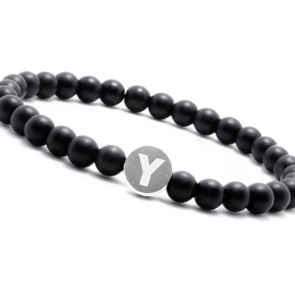 Sadingo Partnerarmband-Set aus schwarzen Natursteinperlen Black Friday