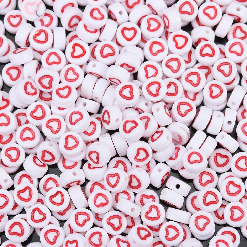 Sadingo Acrylperlen Herz | 500 Stück, 7mm Heißer Verkauf