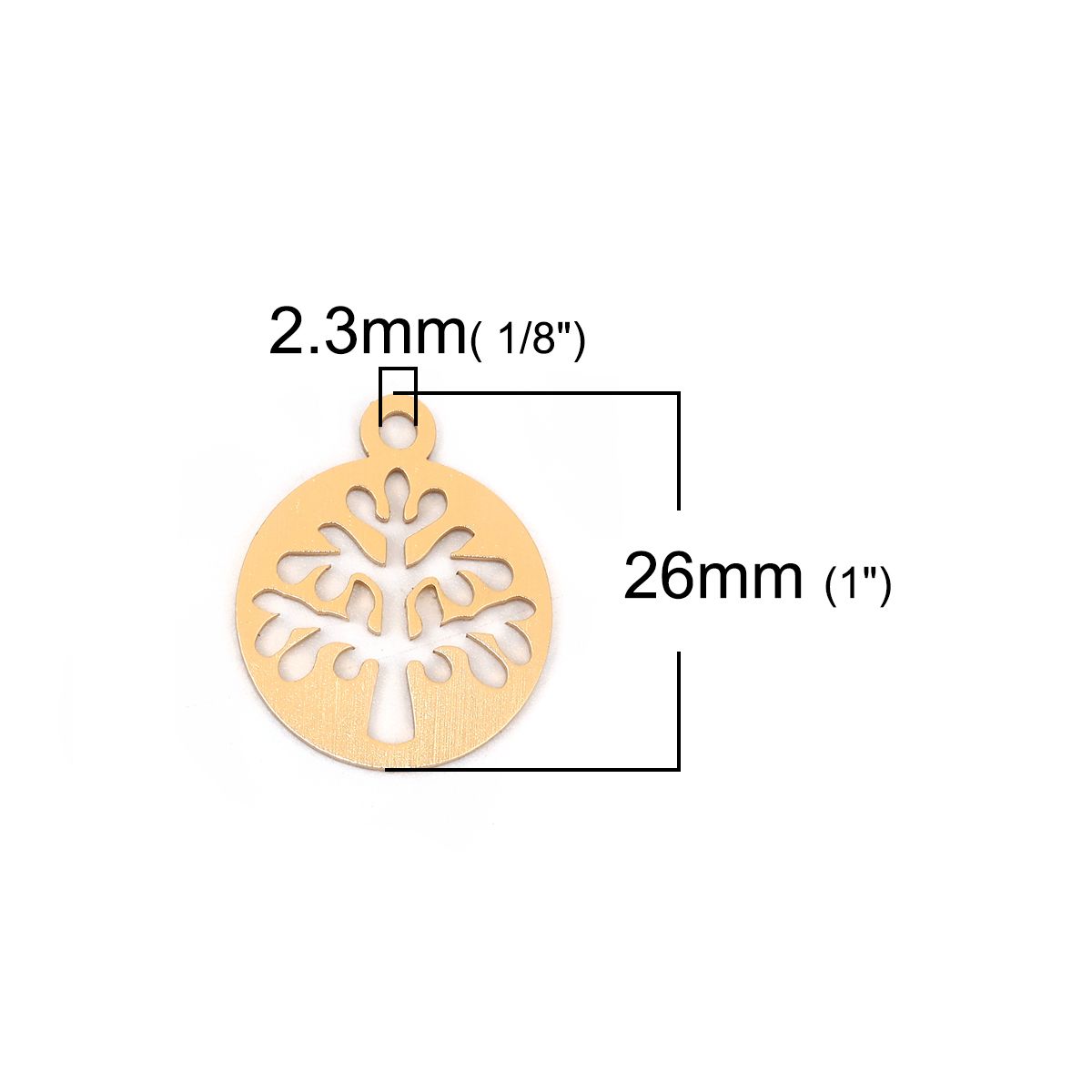 Sadingo 1 Metallanhänger Lebensbaum - 26 x 22 mm - Gold Tiefpreis