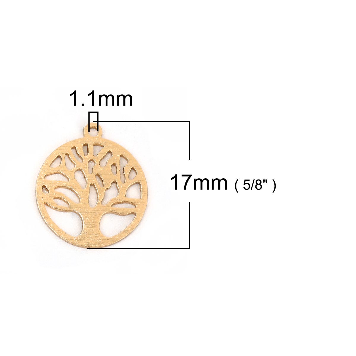 Sadingo 1 Metallanhänger Lebensbaum - 17 x 15 mm - Gold Wochenangebot