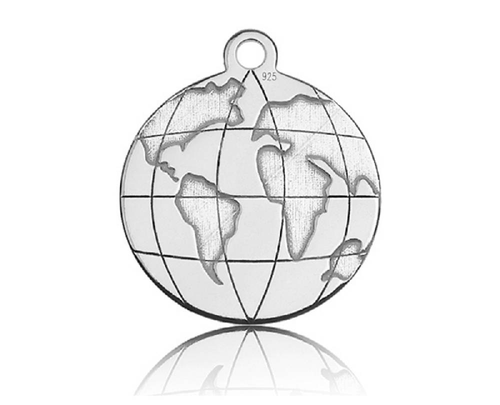 Sadingo Sterling Silver 925er Anhänger Globus Charm Globe Begrenzte Freigabe