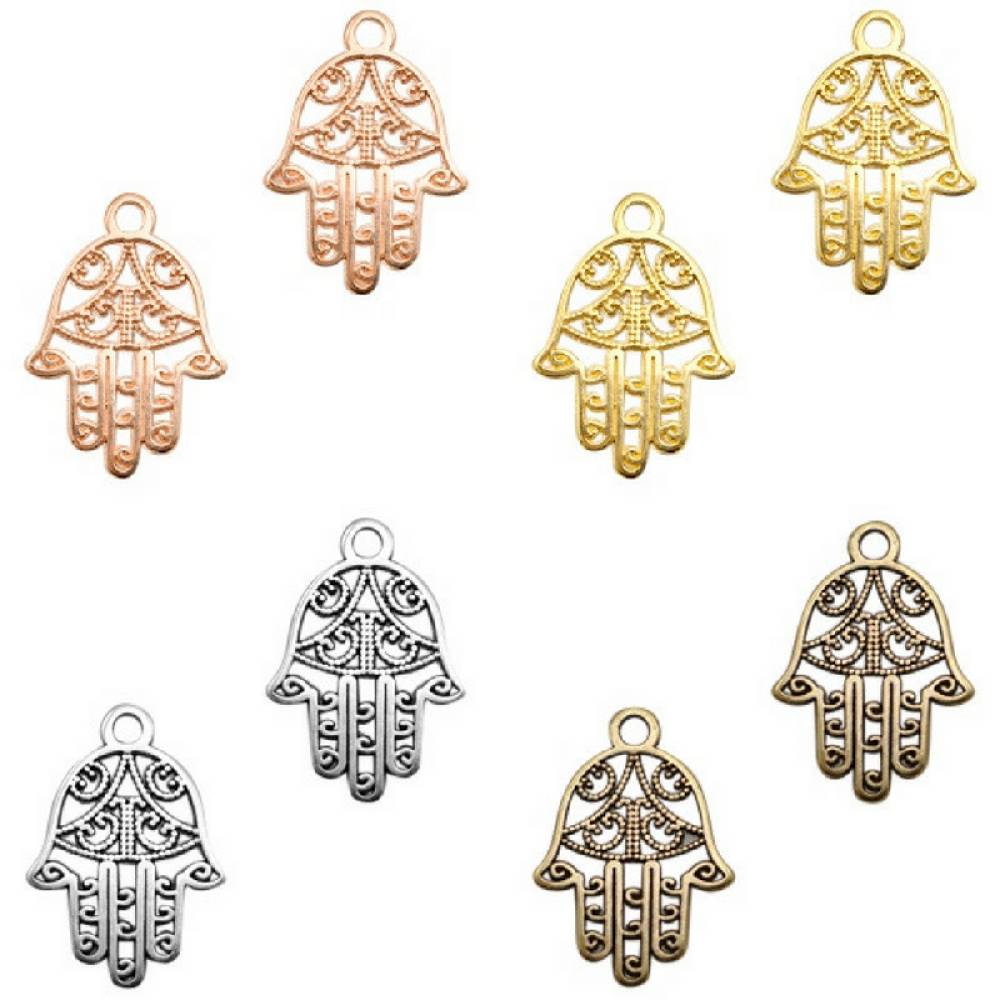 Sadingo Schmuckanhänger Hamsa Hand 16 x 10 mm, 2 Stück Bis zu 55% Rabatt