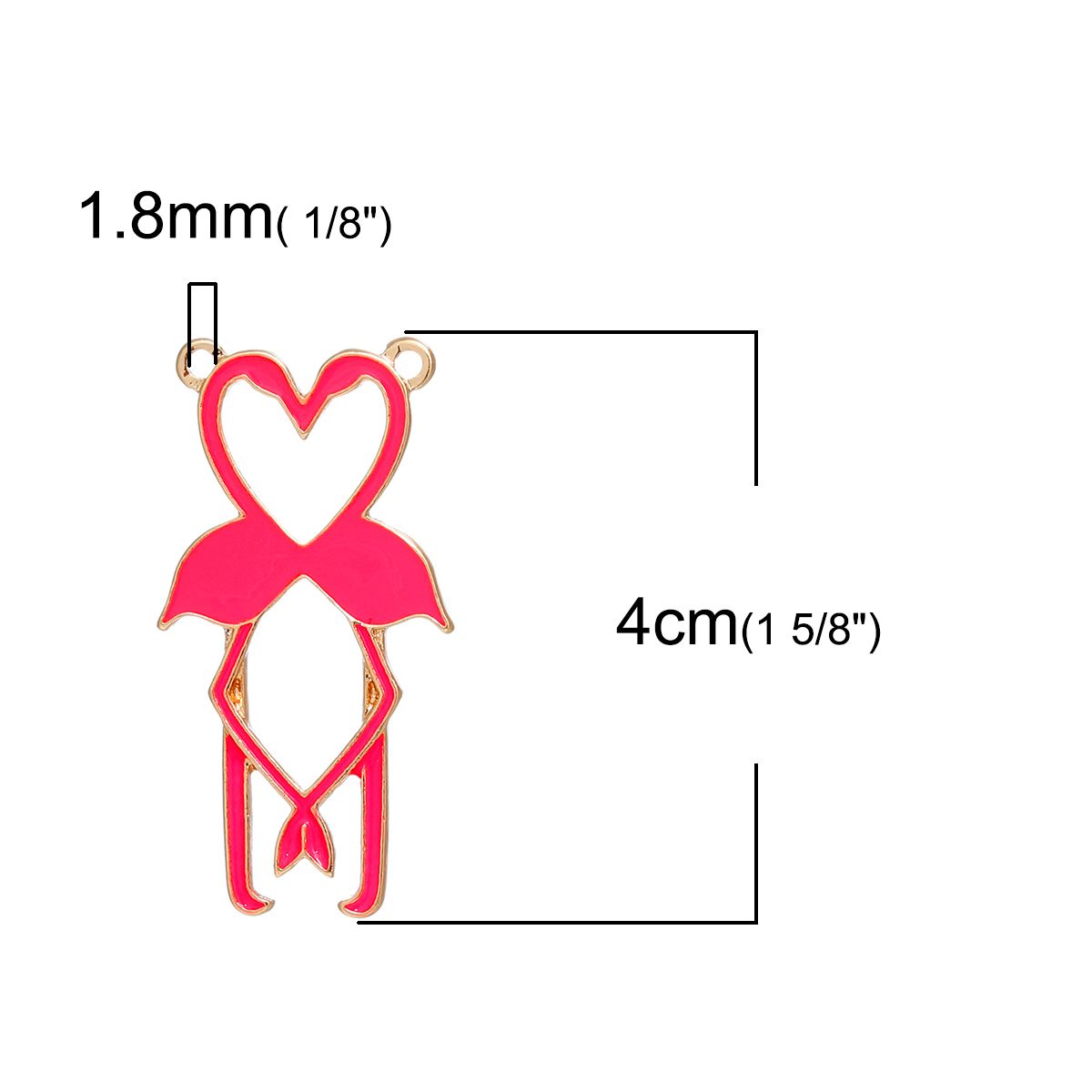 Sadingo Schmuckverbinder Flamingo - 3 Stk. - Neon-Pink 50% Rabatt mit kostenlosem Versand