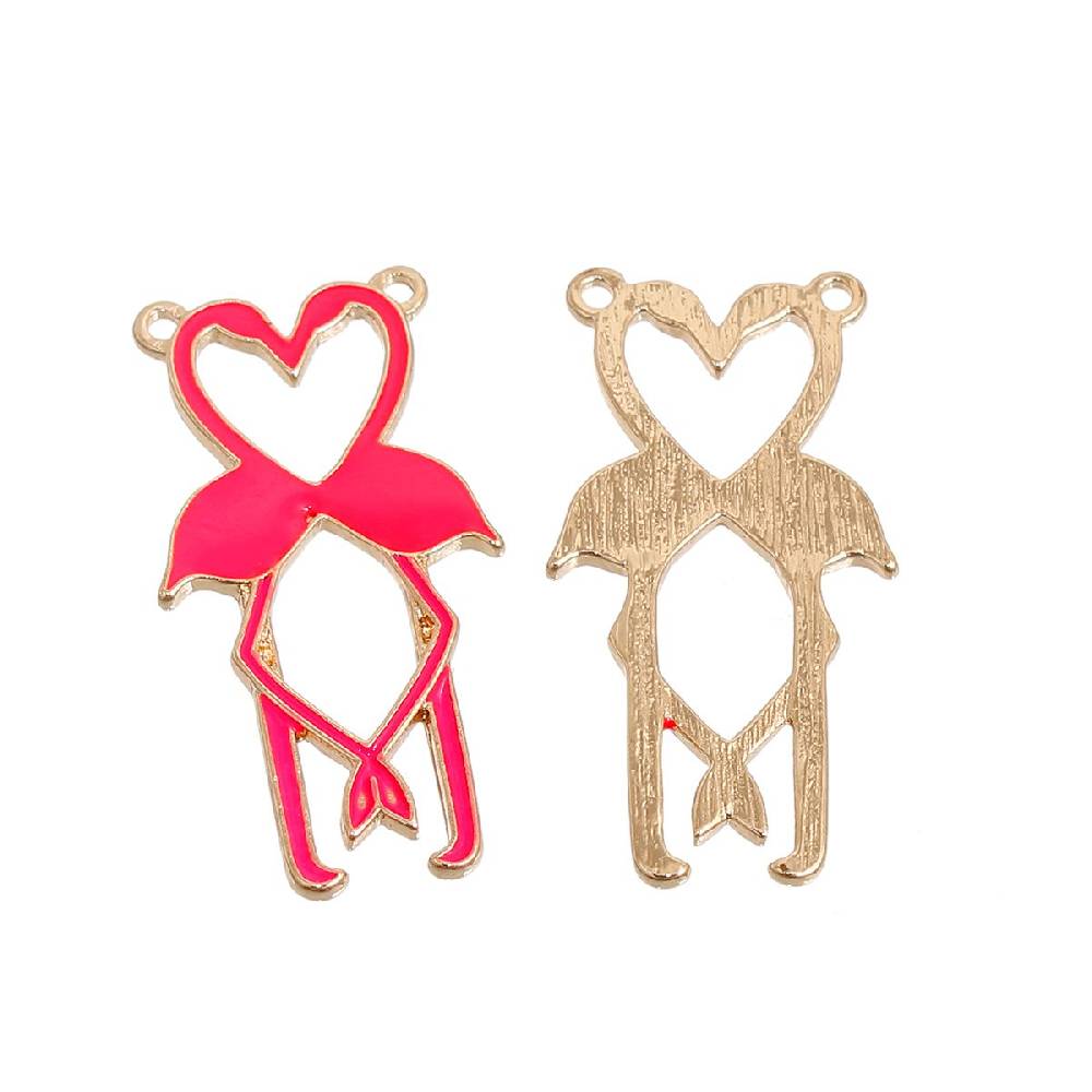 Sadingo Schmuckverbinder Flamingo - 3 Stk. - Neon-Pink 50% Rabatt mit kostenlosem Versand