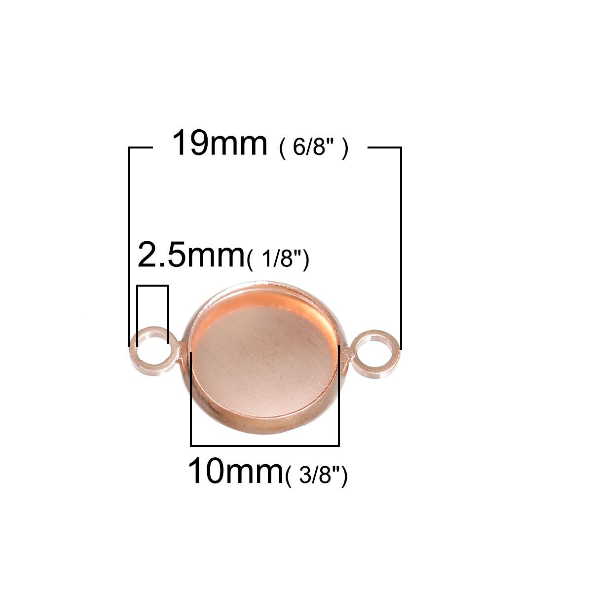 Sadingo Schmuckverbinder Fassung für 10 mm Cabochons | 10 Stkück, 19x12 mm Begrenzt auf 3 Tage