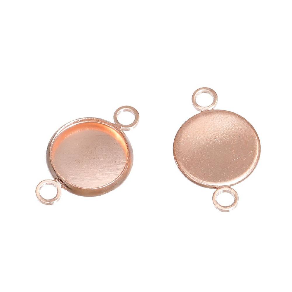 Sadingo Schmuckverbinder Fassung für 10 mm Cabochons | 10 Stkück, 19x12 mm Begrenzt auf 3 Tage