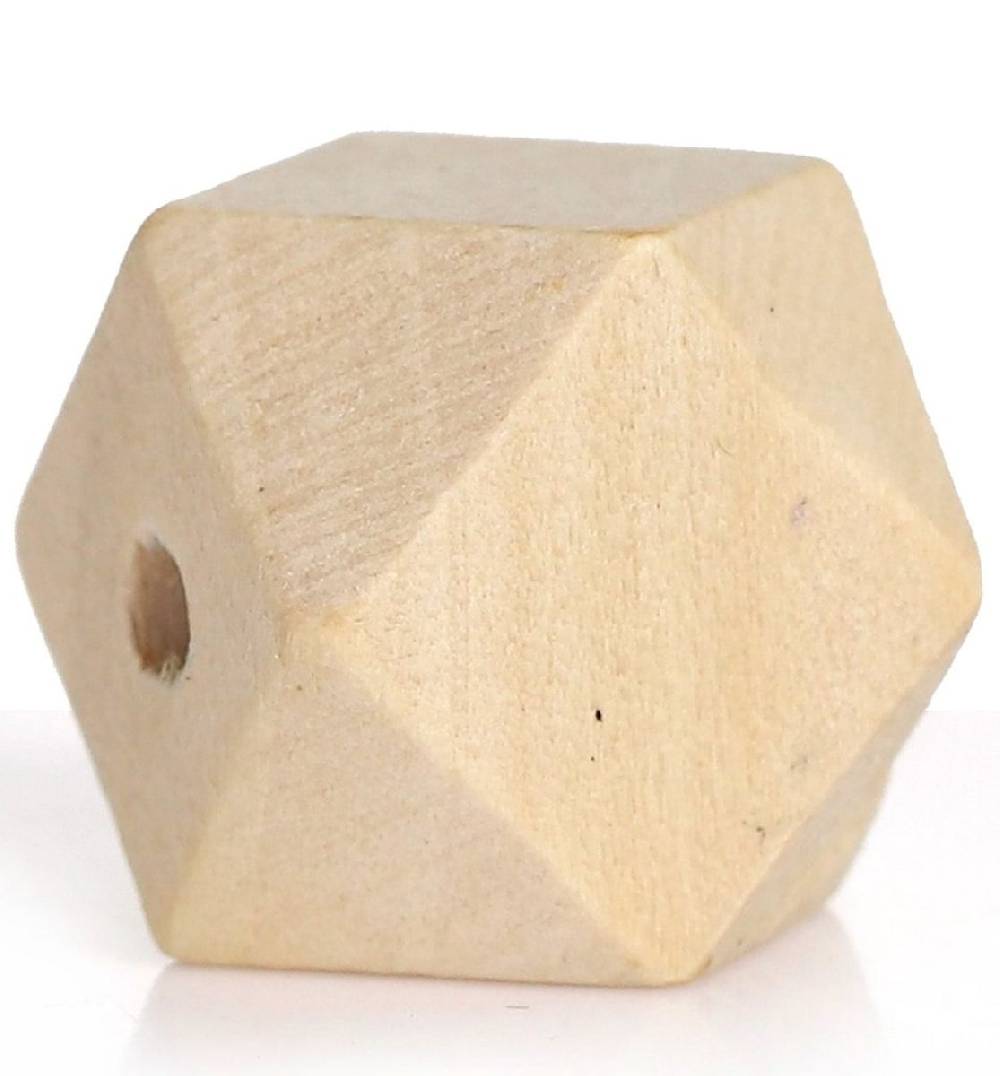 Sadingo Holzperlen eckig natur, Geometrische Bastelperlen, 20 Stück Im Verkauf
