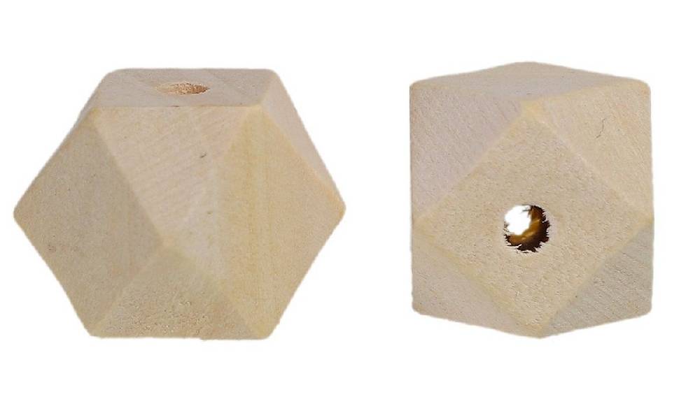 Sadingo Holzperlen eckig natur, Geometrische Bastelperlen, 20 Stück Im Verkauf