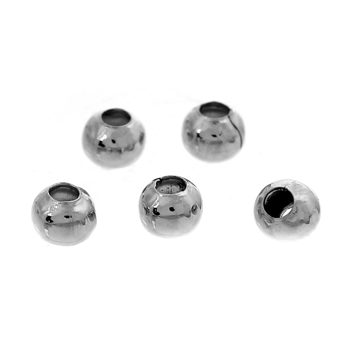 Sadingo Metallperlen - 100 Stk. - Ø 3 mm - Silberfarben 50% Rabatt für begrenzte Zeit