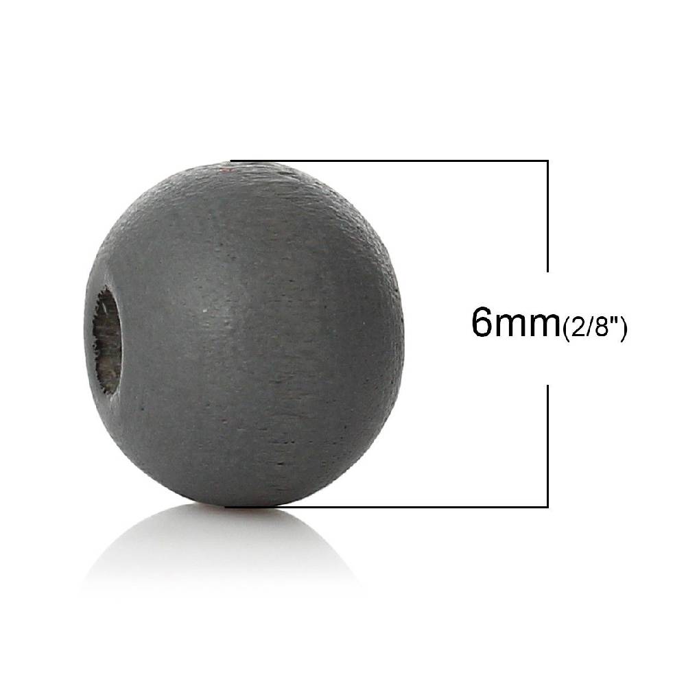 Sadingo Holzperlen Dunkelgrau - 50 Stück - 6 mm Rabatte dieses Monats