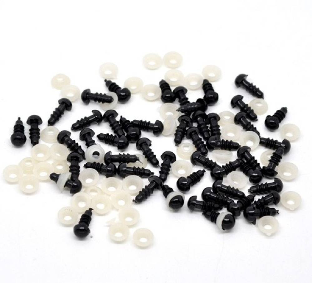 Sadingo Puppenaugen, Teddyaugen - 100 Stk. - 13 x 5 mm 2025