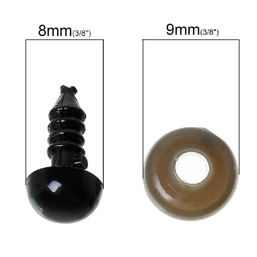 Sadingo Puppenaugen, Teddyaugen - 150 Stk. - Auge Ø 8 mm Online