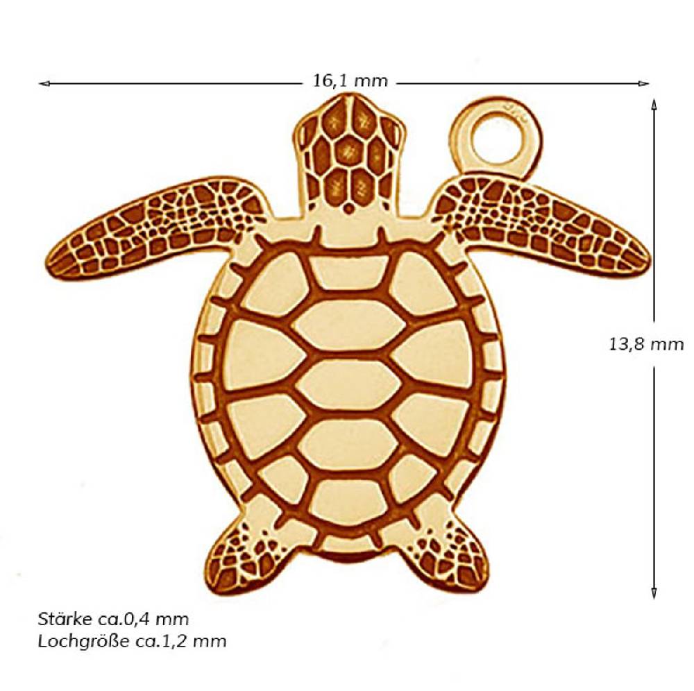 Sadingo Schmuckanhänger Schildkröte 13,8 x 16,1 mm Hotsell