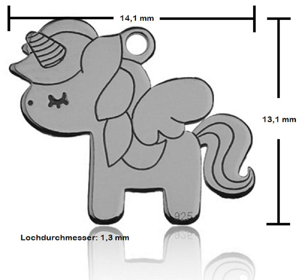 Sadingo Sterling Silver 925er Anhänger Einhorn Charm Unicorn Günstiger Verkauf