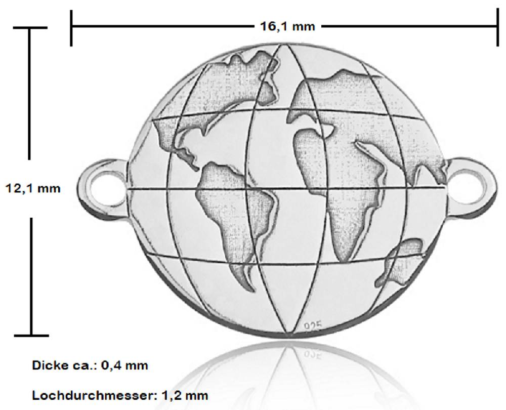 Sadingo Schmuckverbinder Globe | 12,1x16,1 mm Limitierter Zeitrabatt